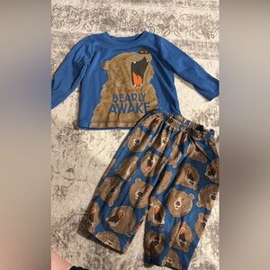 Bear Print Blue Kids Pajamas